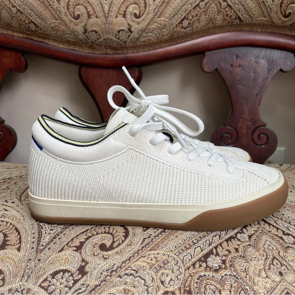 Rothy’s The Lace Up Sneakers Cream Eggshell White Comfortable Shoes Size 7 - Picture 12 of 14